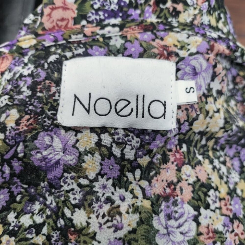 Noella Whimsy Fluttery Twee Ruffle Velvet Burnout Faux Wrap Sheer Dress S - Picture 7 of 13